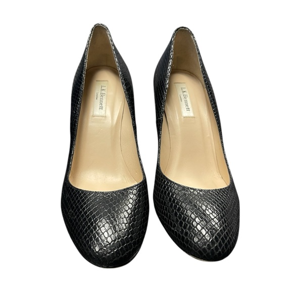 EUC L.K. Bennett Marcella Pumps Black Snake Effect Size 39.5 / US 8.5M - Picture 8 of 9